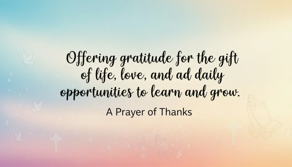 Prayer for Thanking God for the Blessings