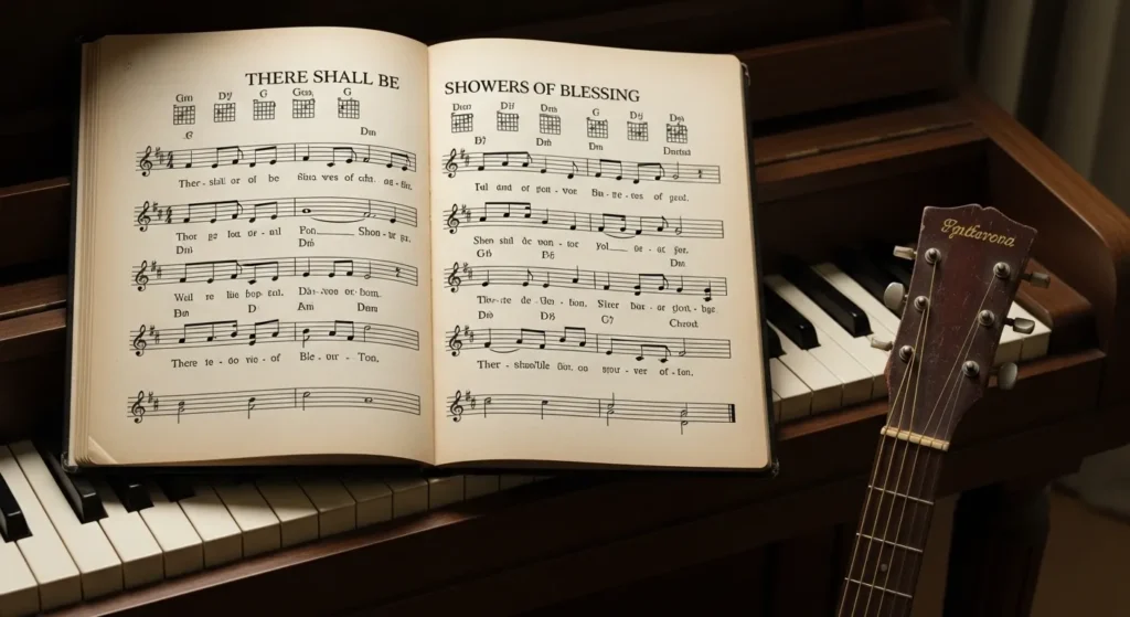 There Shall Be Showers of Blessing Lyrics and Chords for Guitar & Piano