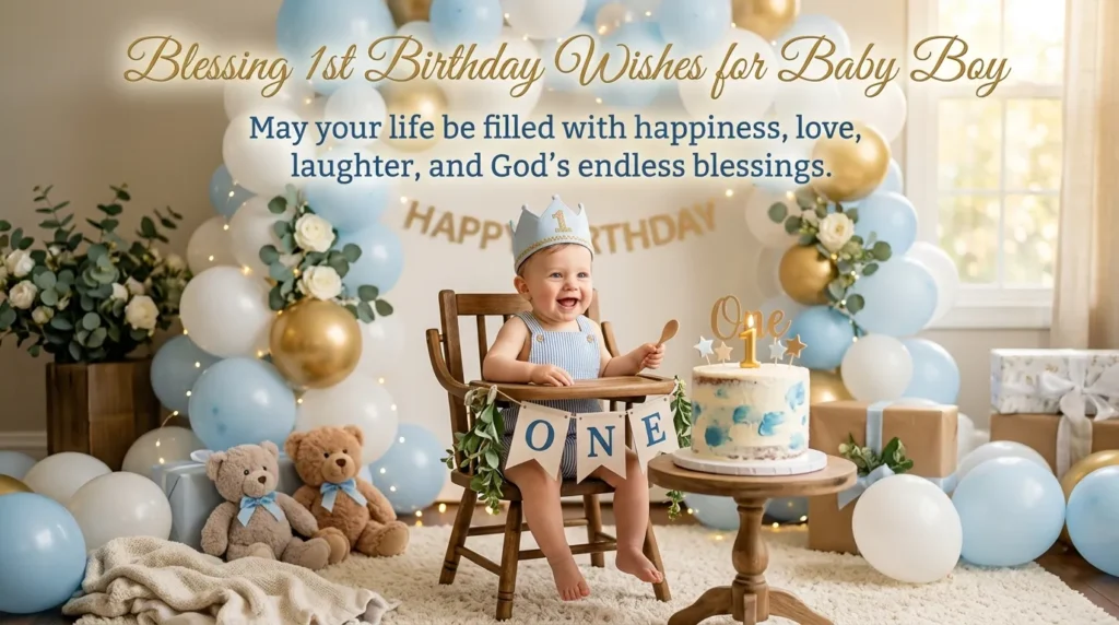 Blessing 1st Birthday Wishes for Baby Boy