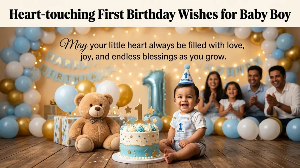 Heart-touching First Birthday Wishes for Baby Boy