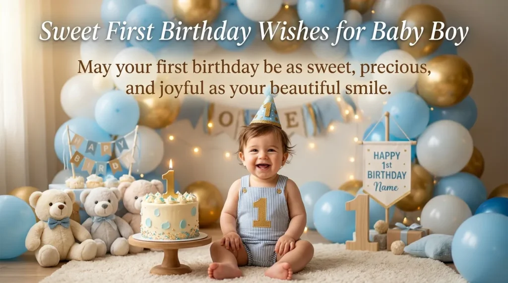 Sweet First Birthday Wishes for Baby Boy