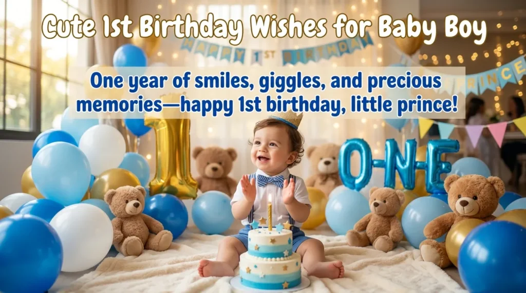 Cute 1st Birthday Wishes for Baby Boy