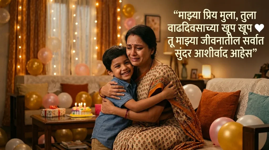 Heart-touching Birthday Wishes in Marathi for Son from Mother