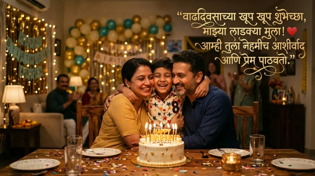 Blessing Birthday Wishes for Son in Marathi from Parents