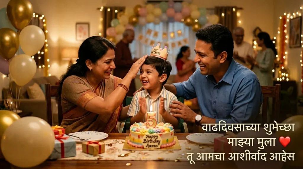 Short and Sweet Blessing Birthday Wishes for Son in Marathi