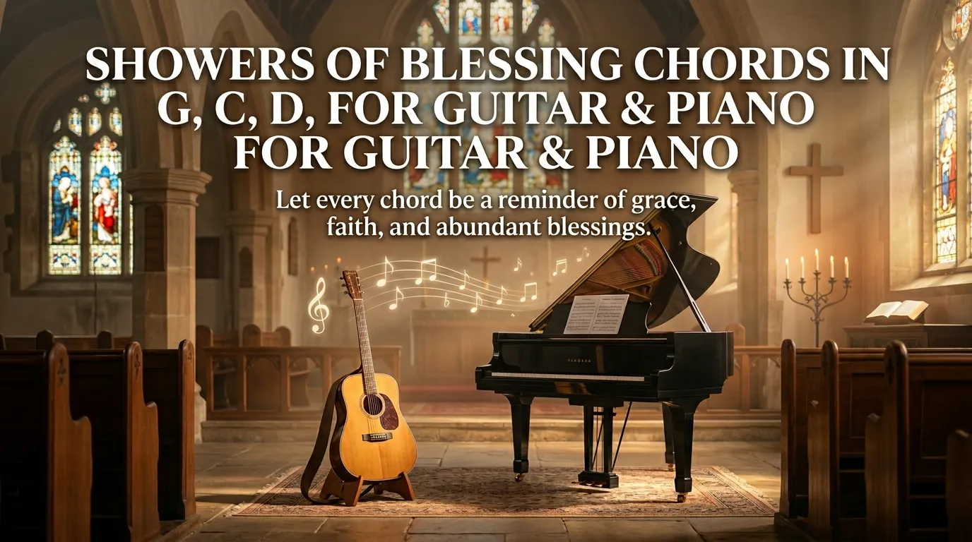 Showers of Blessing Chords in G, C, D for Guitar & Piano