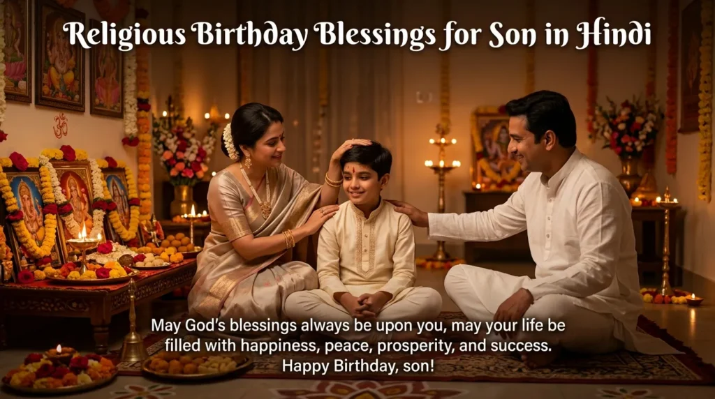 Religious Birthday Blessings for Son in Hindi