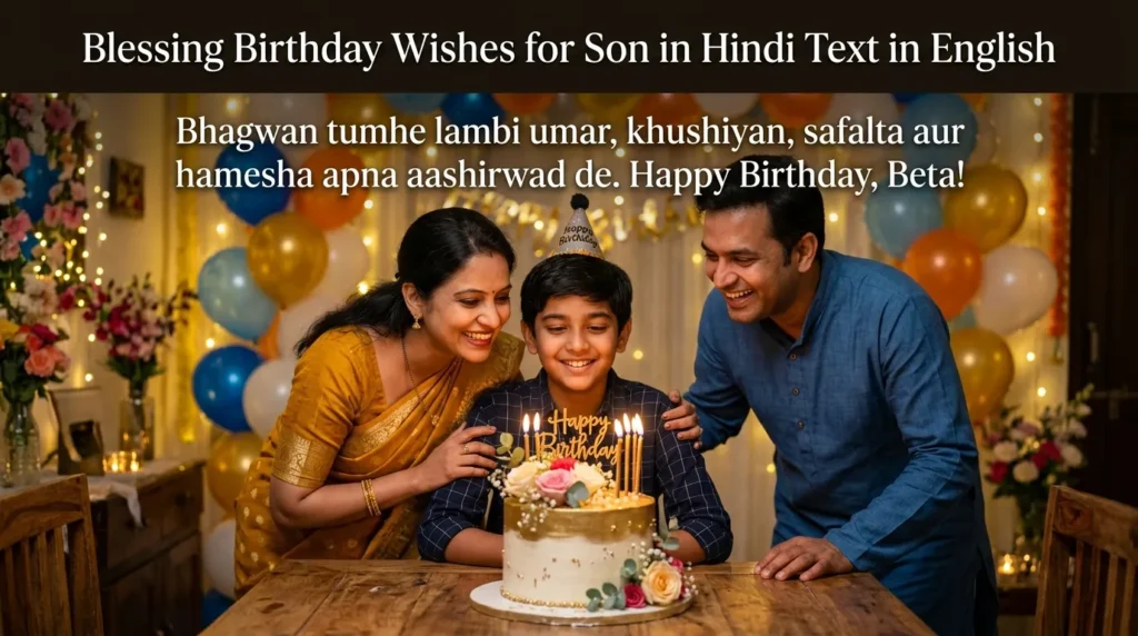 Blessing Birthday Wishes for Son in Hindi Text in English