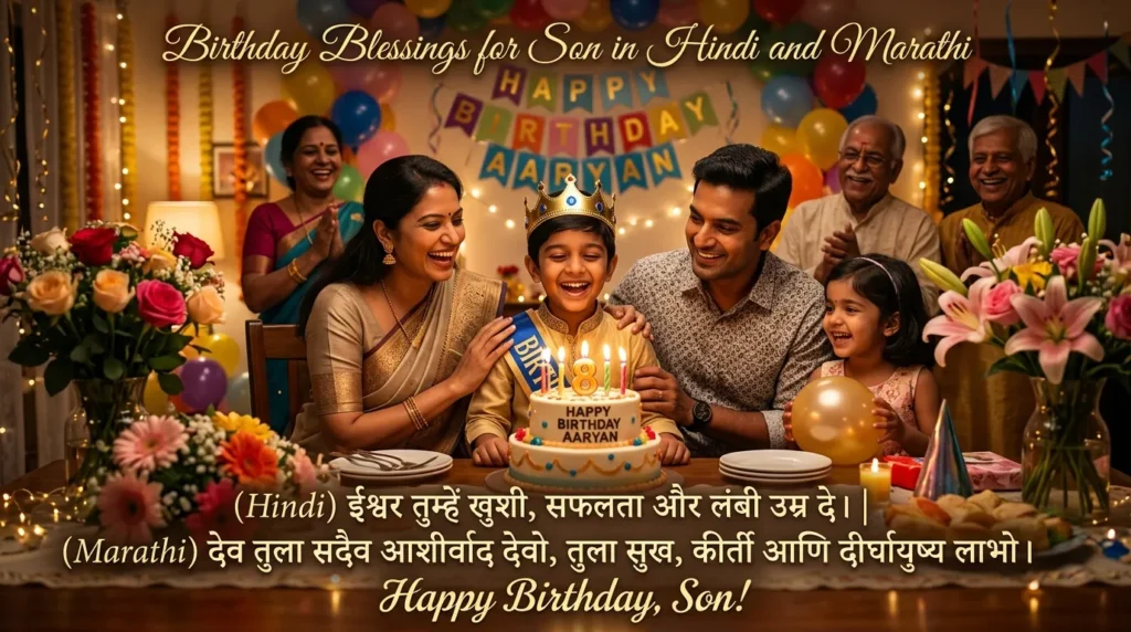 Birthday Blessings for Son in Hindi and Marathi
